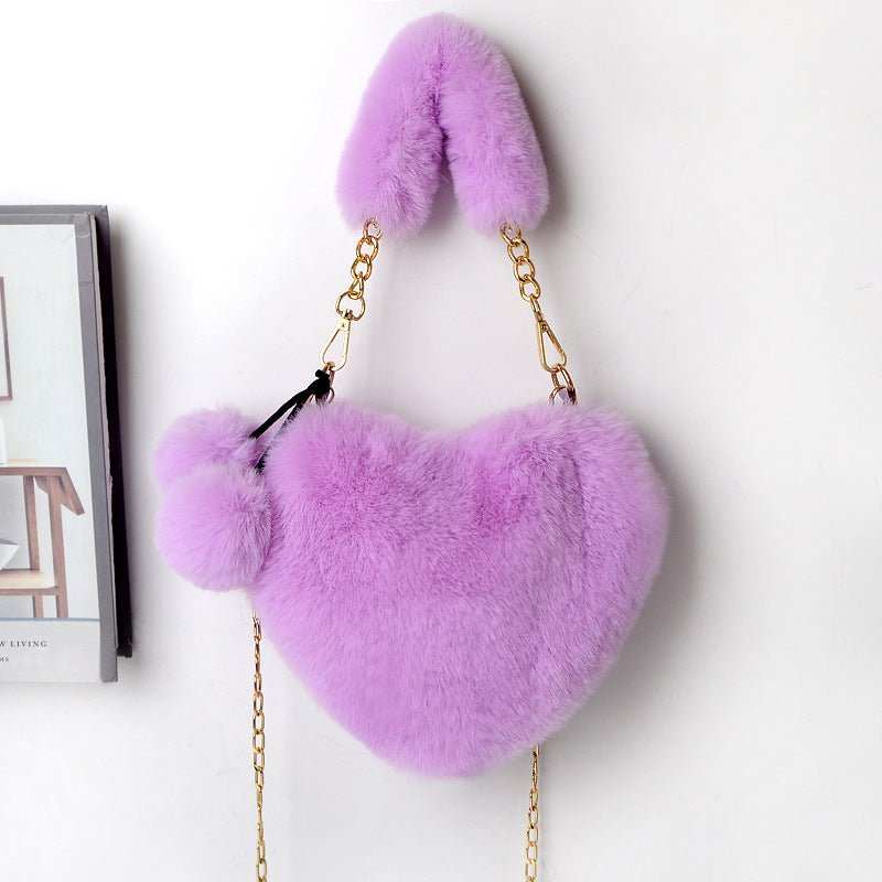 Love Bags Soft Plush Handbags Women Valentine's Day Party Bag - AMIR BAGS INDIA PRIVATE LIMITED