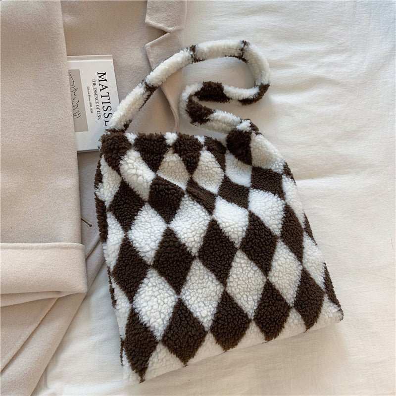Love Heart Shoulder Bags Winter Plush Shopping Bags For Women - AMIR BAGS INDIA PRIVATE LIMITED