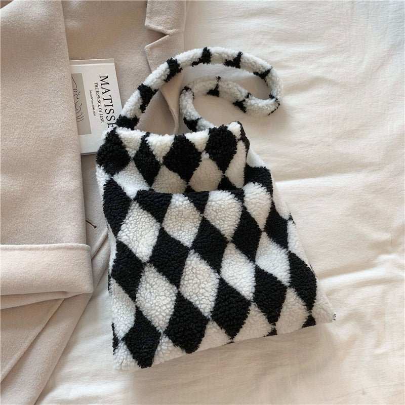 Love Heart Shoulder Bags Winter Plush Shopping Bags For Women - AMIR BAGS INDIA PRIVATE LIMITED