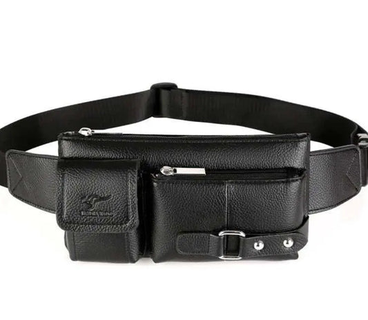 Luxury Brand Waist Bag Men Leather Fanny Pack Chest Bag Male Casual Belt Bags Sling Crossbody Bum Bag Belly Waist Packs Heuptas - AMIR BAGS INDIA PRIVATE LIMITED