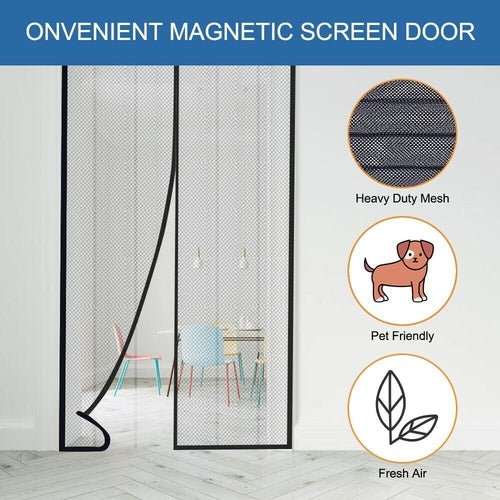Magnetic Screen Door Mesh Curtain Durable Heavy Duty Mosquito Net Bug - AMIR BAGS INDIA PRIVATE LIMITED