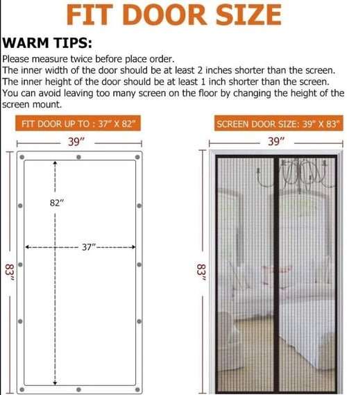 Magnetic Screen Door Mesh Curtain Durable Heavy Duty Mosquito Net Bug - AMIR BAGS INDIA PRIVATE LIMITED