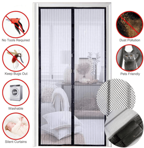 Magnetic Screen Door Mesh Curtain Durable Heavy Duty Mosquito Net Bug - AMIR BAGS INDIA PRIVATE LIMITED