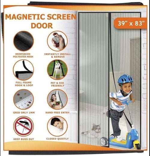 Magnetic Screen Door Mesh Curtain Durable Heavy Duty Mosquito Net Bug - AMIR BAGS INDIA PRIVATE LIMITED
