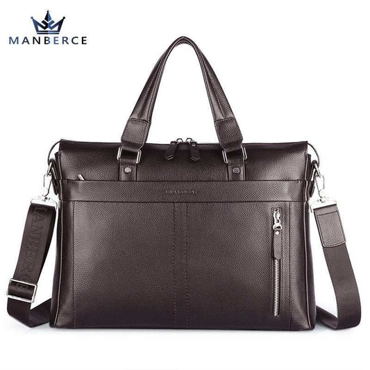 Manbers brand real leather business and leisure handbag official document of Baotou layer men's single shoulder large capacity package - AMIR BAGS INDIA PRIVATE LIMITED