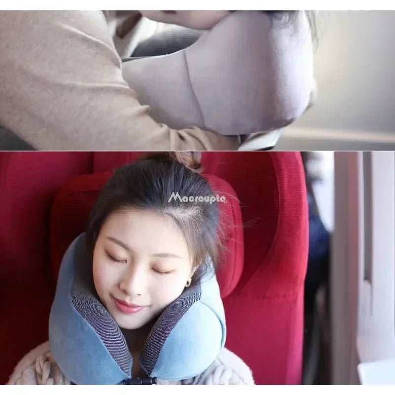 Memory Foam U - Shaped Neck Pillow Soft Travel Pillow Massage Neck Sleeping Pillows Plane Car Cervical Spine Pillow Bedding Nap - AMIR BAGS INDIA PRIVATE LIMITED