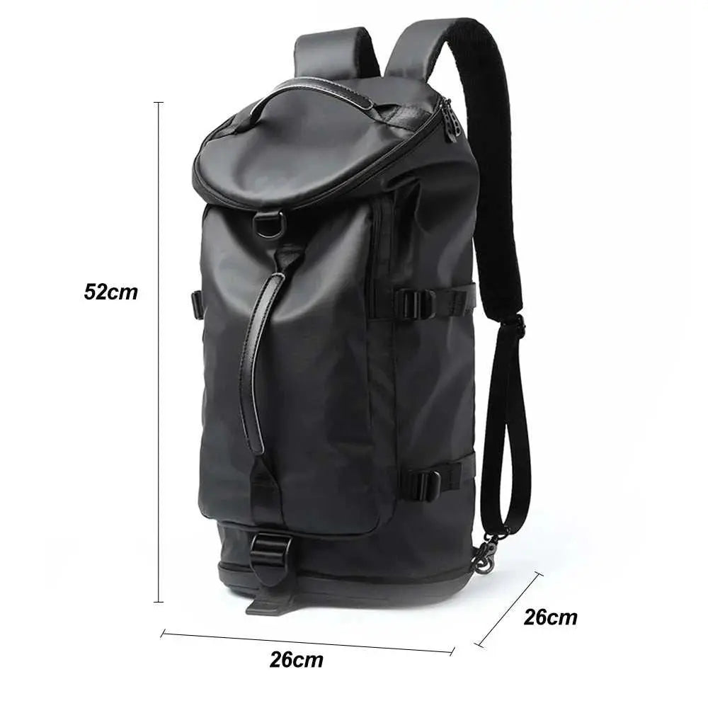 Men Leather Bucket Backpack Multifunctional Travel Bag Large Capacity Luggage Male Backpacks Travel Shoulder Bags XA607ZC - AMIR BAGS INDIA PRIVATE LIMITED