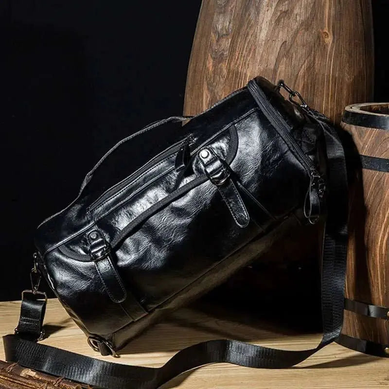 Men Leather Bucket Backpack Multifunctional Travel Bag Large Capacity Luggage Male Backpacks Travel Shoulder Bags XA607ZC - AMIR BAGS INDIA PRIVATE LIMITED