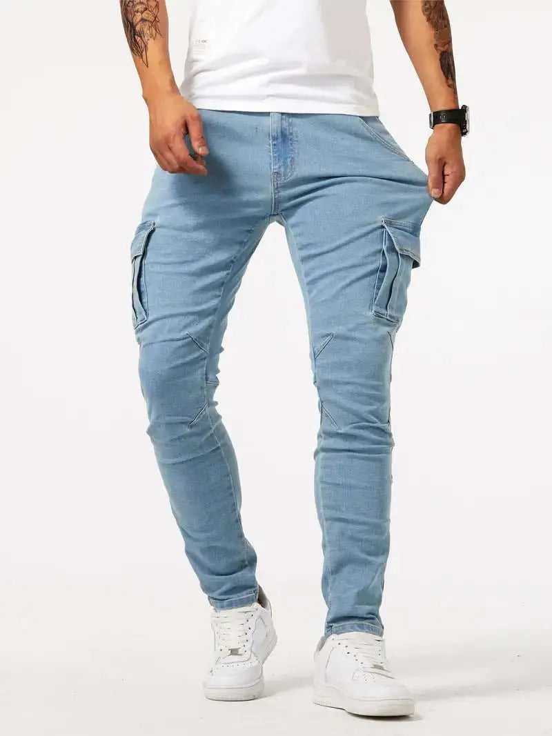 Men's Casual Multi-bag Labor Protection PantsProduct information:Color: light blue, gray, black Elasticity: Micro elasticity Pants length: trousers Waist Type: Mid waist Suitable for people: Youth Size: S,M,L,XDropshipmanAMIR BAGS INDIA PRIVATE LIMITEDnull