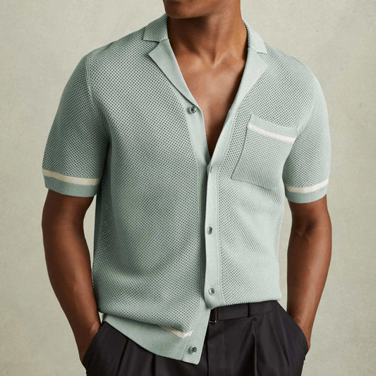 Men's Knitwear Summer Cuban Collar Short Sleeve Polo ShirtProduct information:Pattern: solid colorColor: gray, green, blueDetails of clothing style: flockingSize: M,L,XL,2XL,3XLVersion: RegularThickness: thinFabric name: TeDropshipmanAMIR BAGS INDIA PRIVATE LIMITEDnull