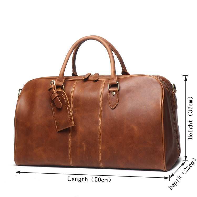 Men's Leather Hand Travel One Shoulder Crossbody Duffel Bag - AMIR BAGS INDIA PRIVATE LIMITED