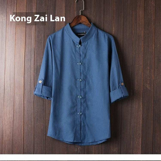 Men's Linen Vintage Plus Size Shirt - AMIR BAGS INDIA PRIVATE LIMITED