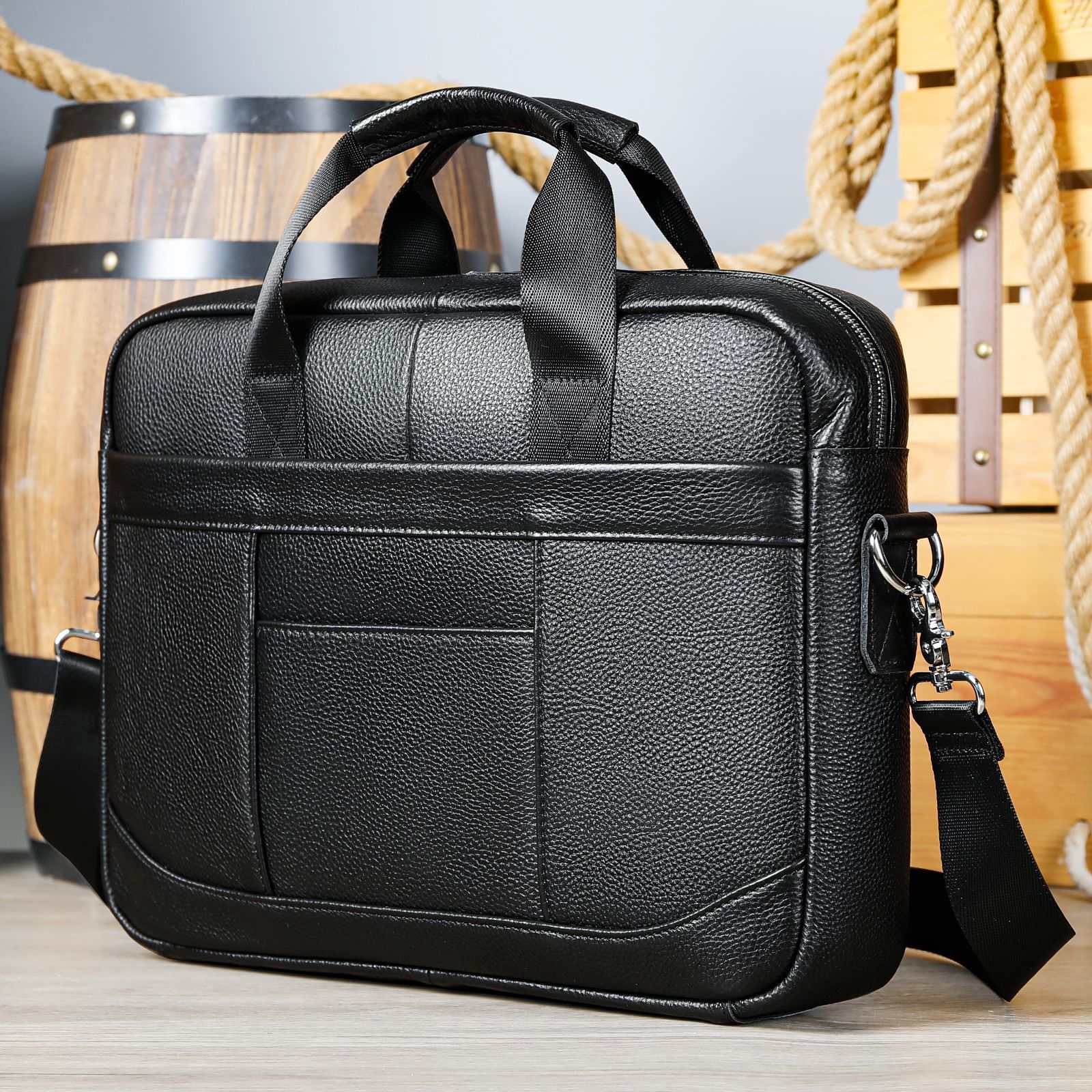 Men's Official Document Leather Casual Computer Bag Shoulder Crossbody - AMIR BAGS INDIA PRIVATE LIMITED