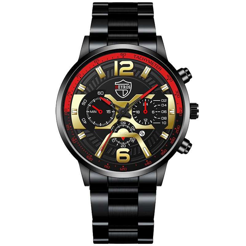 Men's Stainless Steel Calendar Quartz Watch - AMIR BAGS INDIA PRIVATE LIMITED