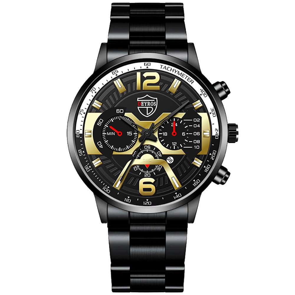 Men's Stainless Steel Calendar Quartz Watch - AMIR BAGS INDIA PRIVATE LIMITED