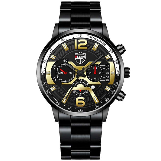 Men's Stainless Steel Calendar Quartz Watch - AMIR BAGS INDIA PRIVATE LIMITED