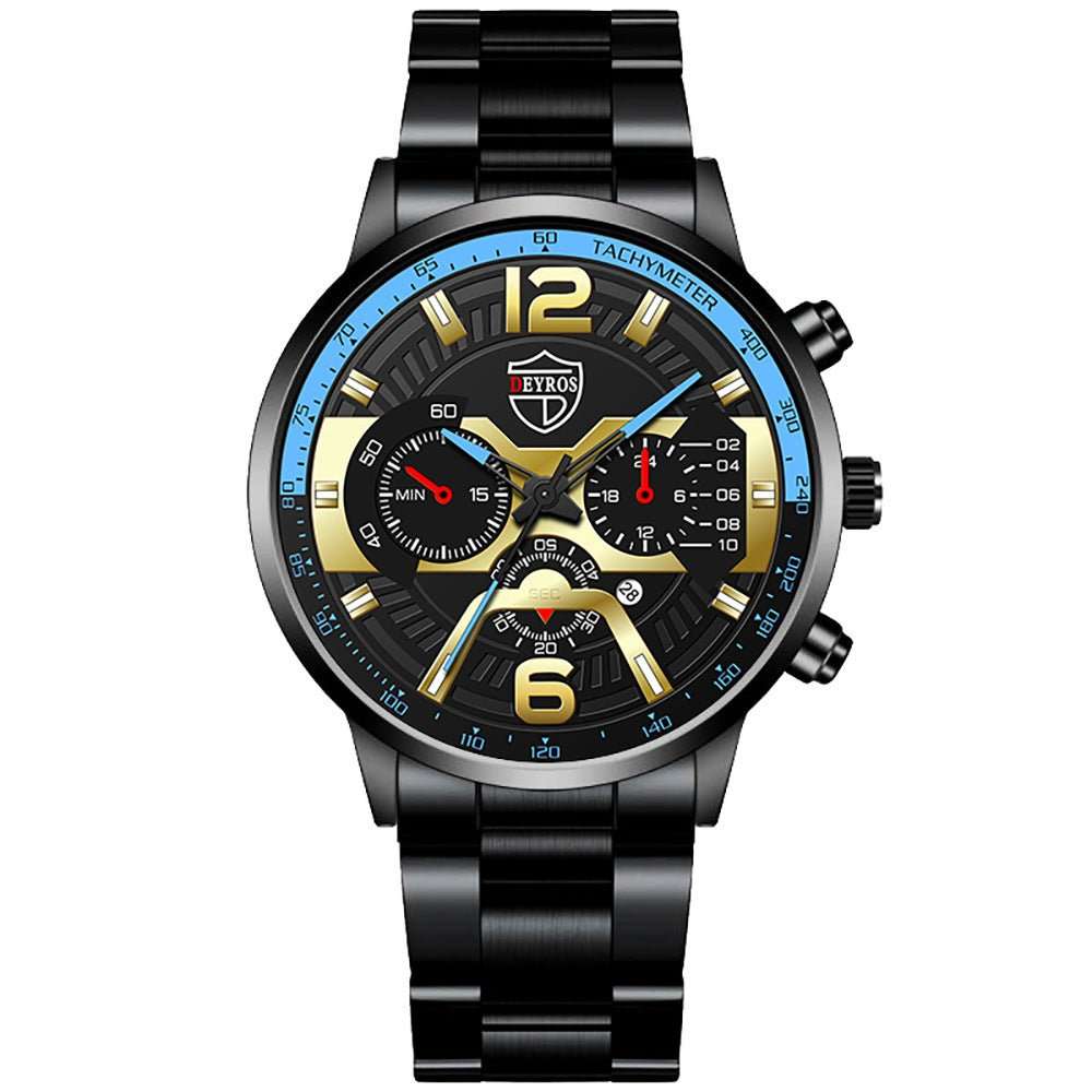 Men's Stainless Steel Calendar Quartz Watch - AMIR BAGS INDIA PRIVATE LIMITED