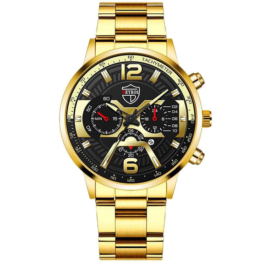 Men's Stainless Steel Calendar Quartz Watch - AMIR BAGS INDIA PRIVATE LIMITED