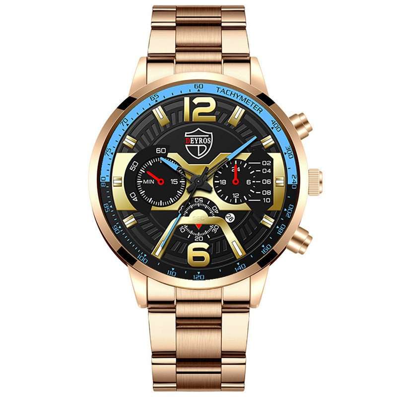 Men's Stainless Steel Calendar Quartz Watch - AMIR BAGS INDIA PRIVATE LIMITED