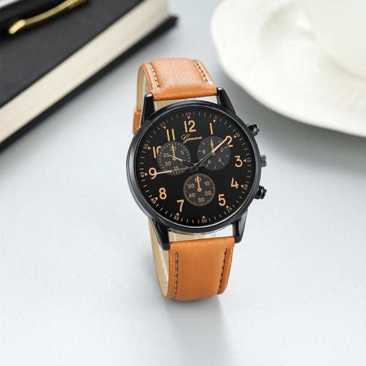 Men's Steel Strap Watch Business Fashion Three - eye Belt - AMIR BAGS INDIA PRIVATE LIMITED