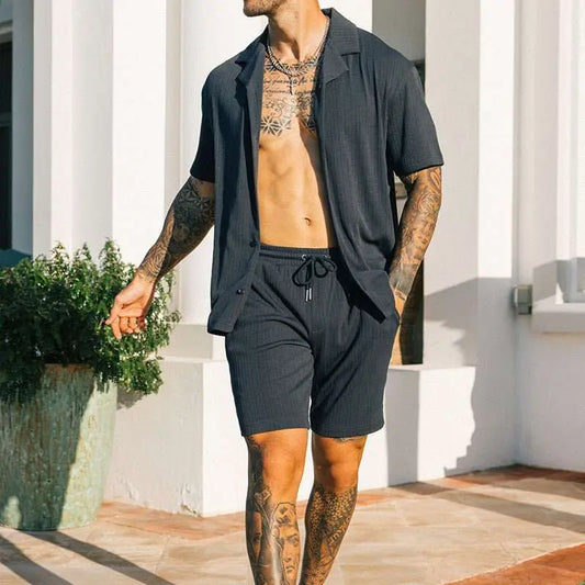 Men's Two Piece Set Short Sleeve Lapel Button Shirts And Shorts Beach Overview:Unique design, stylish and beautiful.Good material, High quality.100% Brand New.Comfortable to wear.Product information:Color: Picture color Top sleeve lengDropshipmanAMIR BAGS INDIA PRIVATE LIMITEDnull