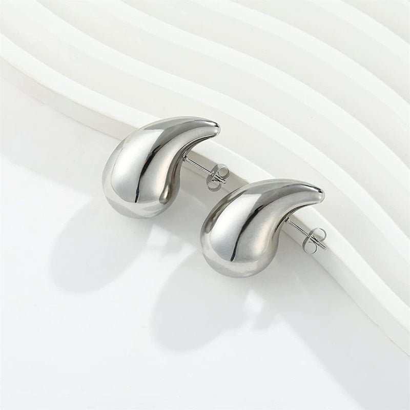 Metal Water Drop Earrings With A Sense Of Niche Luxury - AMIR BAGS INDIA PRIVATE LIMITED