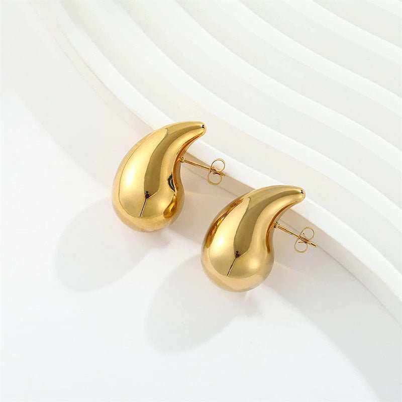 Metal Water Drop Earrings With A Sense Of Niche Luxury - AMIR BAGS INDIA PRIVATE LIMITED
