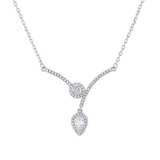 Micro Inlaid Zircon Water Drop V - shaped Necklace Niche High Sense - AMIR BAGS INDIA PRIVATE LIMITED