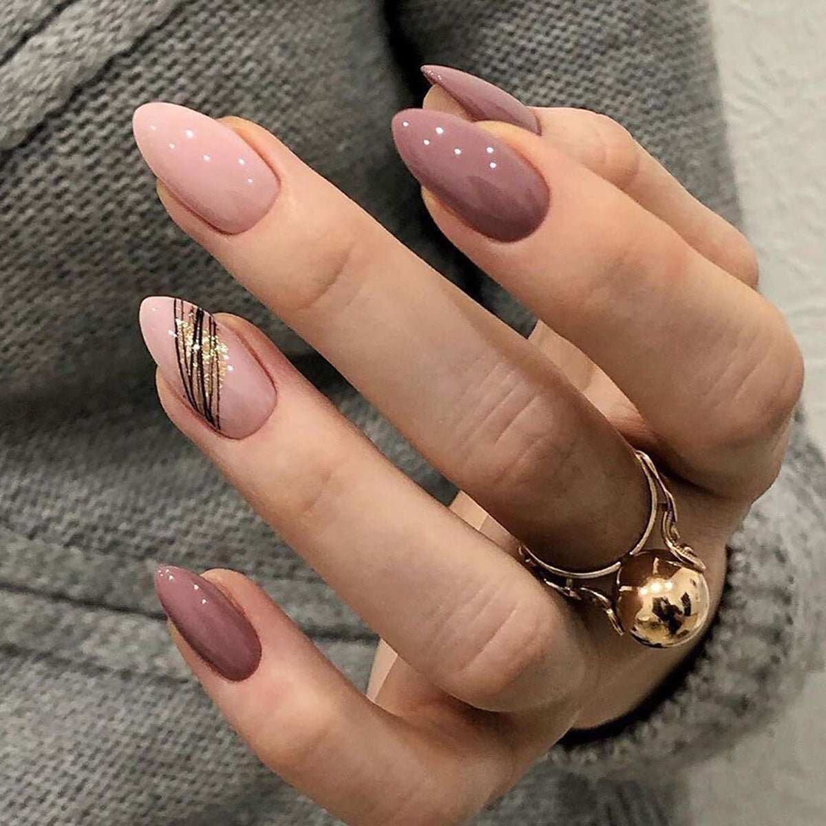 Mid - Length Press On False Nails Gradient Easy Wear Franch Reusable Natural - AMIR BAGS INDIA PRIVATE LIMITED