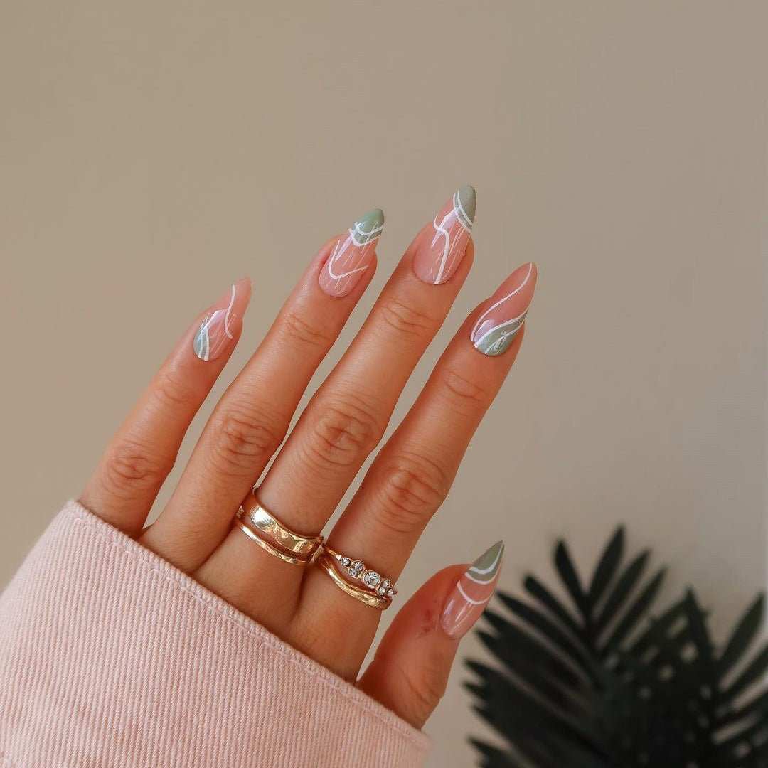 Mid - Length Press On False Nails Gradient Easy Wear Franch Reusable Natural - AMIR BAGS INDIA PRIVATE LIMITED