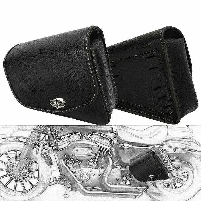 Motorcycle PU Leather Luggage Side Saddle Bag For Harley Sportster XL883 1200 Left Right Black Saddlebag Motorbike Accessories - AMIR BAGS INDIA PRIVATE LIMITED