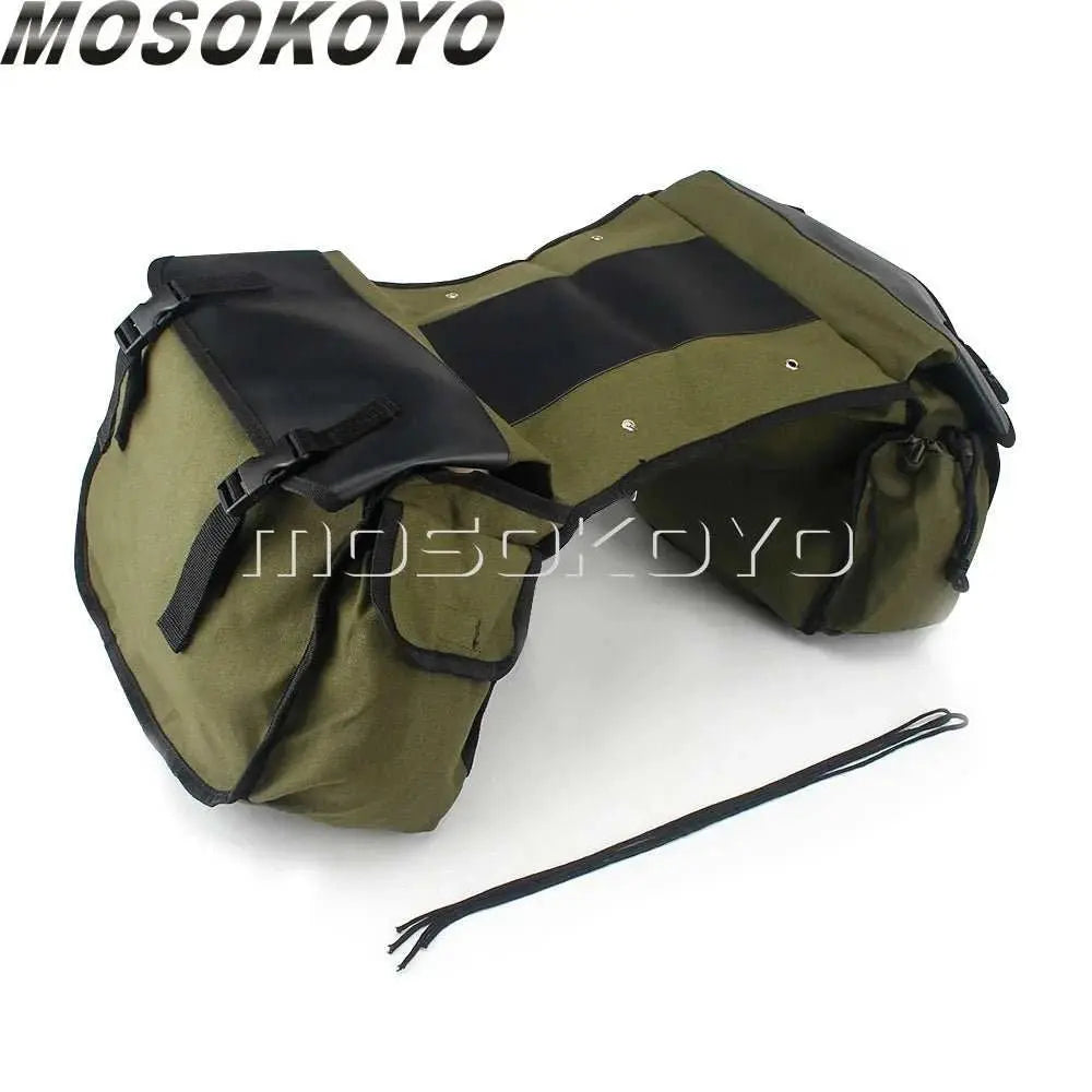 Motorcycle Saddlebag Luggage Bag Canvas Panniers Box Scooter Bicycle Stroage Bag For Honda Shadow Suzuki DR Bonneville Sportster - AMIR BAGS INDIA PRIVATE LIMITED