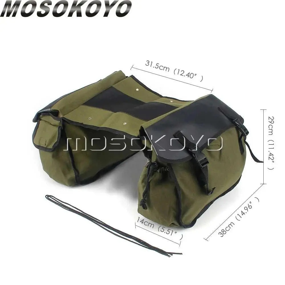Motorcycle Saddlebag Luggage Bag Canvas Panniers Box Scooter Bicycle Stroage Bag For Honda Shadow Suzuki DR Bonneville Sportster - AMIR BAGS INDIA PRIVATE LIMITED