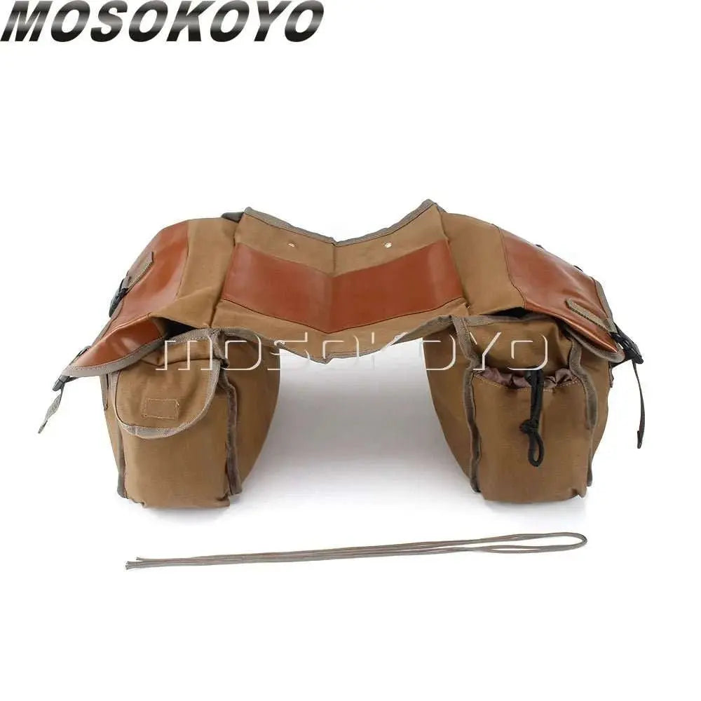 Motorcycle Saddlebag Luggage Bag Canvas Panniers Box Scooter Bicycle Stroage Bag For Honda Shadow Suzuki DR Bonneville Sportster - AMIR BAGS INDIA PRIVATE LIMITED