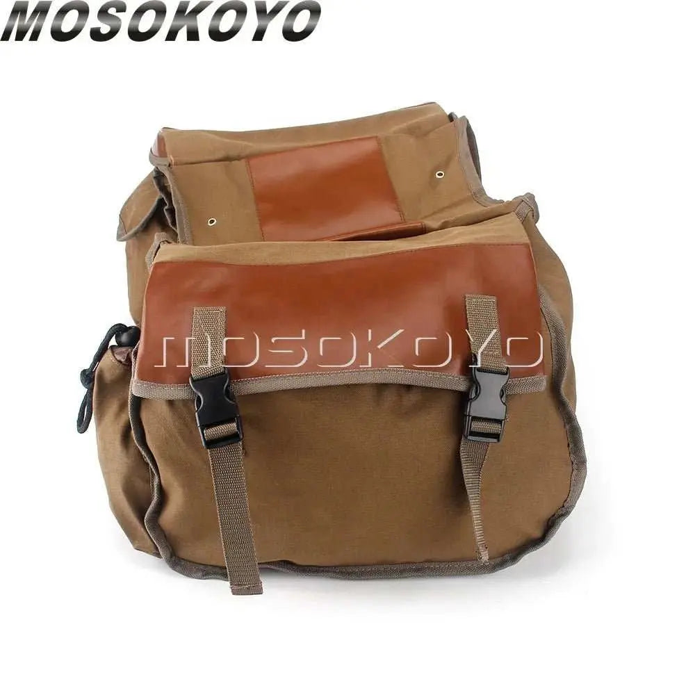 Motorcycle Saddlebag Luggage Bag Canvas Panniers Box Scooter Bicycle Stroage Bag For Honda Shadow Suzuki DR Bonneville Sportster - AMIR BAGS INDIA PRIVATE LIMITED
