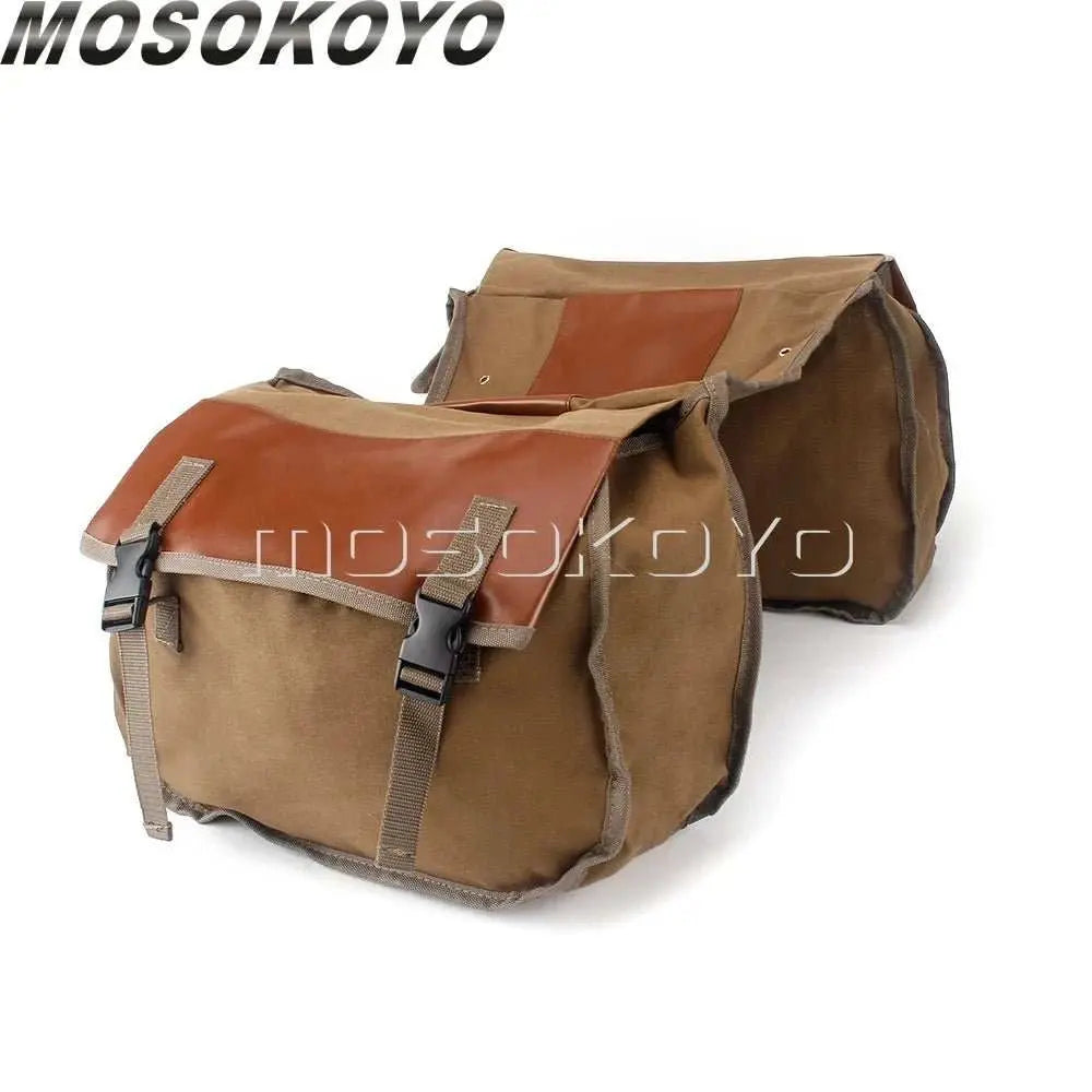 Motorcycle Saddlebag Luggage Bag Canvas Panniers Box Scooter Bicycle Stroage Bag For Honda Shadow Suzuki DR Bonneville Sportster - AMIR BAGS INDIA PRIVATE LIMITED