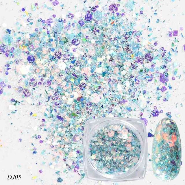 Nail Art Glitter 12 Color Light Change Onion Pink Symphony Glitter Sequin - AMIR BAGS INDIA PRIVATE LIMITED