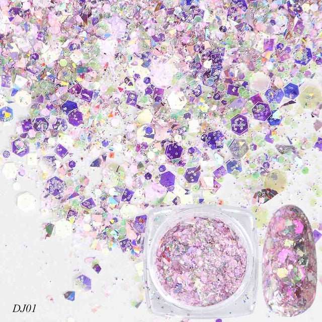 Nail Art Glitter 12 Color Light Change Onion Pink Symphony Glitter Sequin - AMIR BAGS INDIA PRIVATE LIMITED