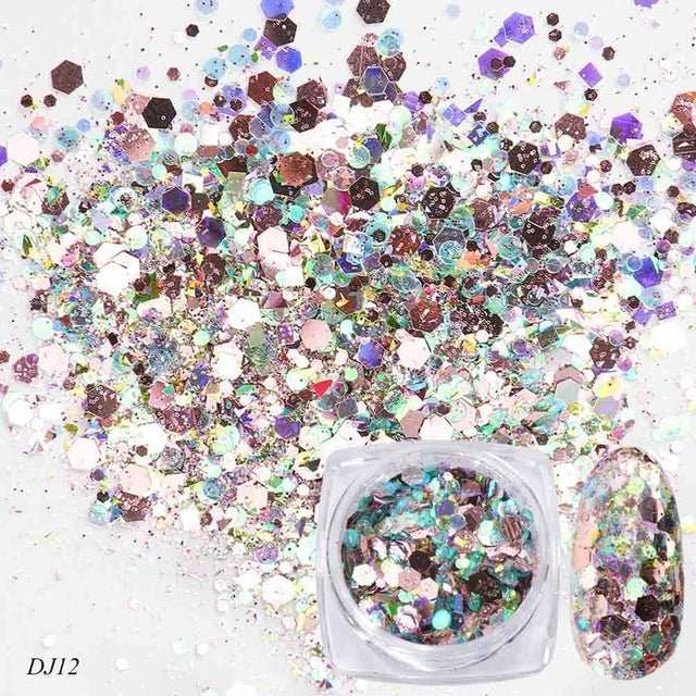 Nail Art Glitter 12 Color Light Change Onion Pink Symphony Glitter Sequin - AMIR BAGS INDIA PRIVATE LIMITED