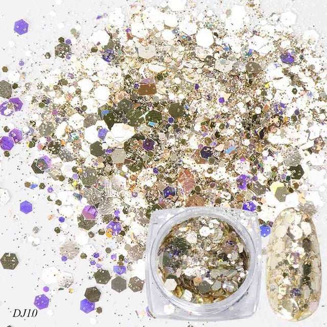 Nail Art Glitter 12 Color Light Change Onion Pink Symphony Glitter Sequin - AMIR BAGS INDIA PRIVATE LIMITED