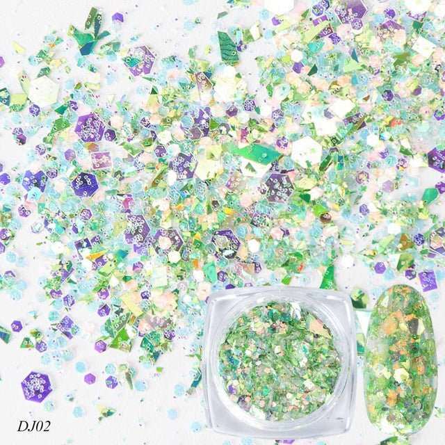 Nail Art Glitter 12 Color Light Change Onion Pink Symphony Glitter Sequin - AMIR BAGS INDIA PRIVATE LIMITED