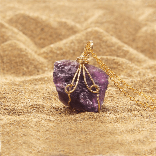Natural Gemstone Necklace Chakra Stone Pendant Energy Healing Crystal - AMIR BAGS INDIA PRIVATE LIMITED