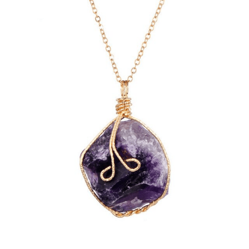Natural Gemstone Necklace Chakra Stone Pendant Energy Healing Crystal - AMIR BAGS INDIA PRIVATE LIMITED