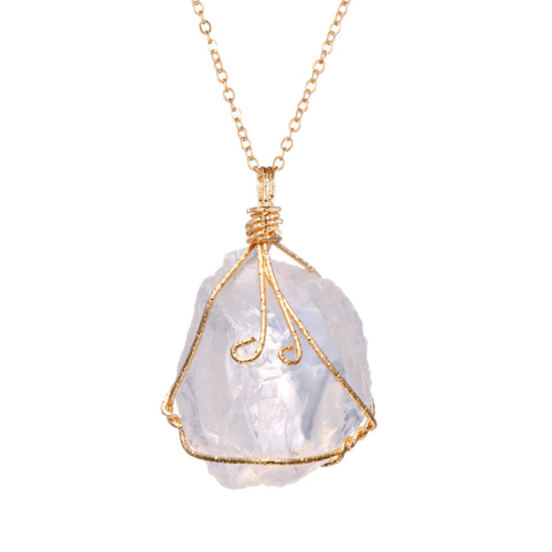 Natural Gemstone Necklace Chakra Stone Pendant Energy Healing Crystal - AMIR BAGS INDIA PRIVATE LIMITED