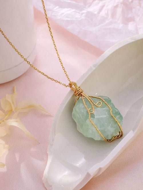 Natural Gemstone Necklace Chakra Stone Pendant Energy Healing Crystal - AMIR BAGS INDIA PRIVATE LIMITED