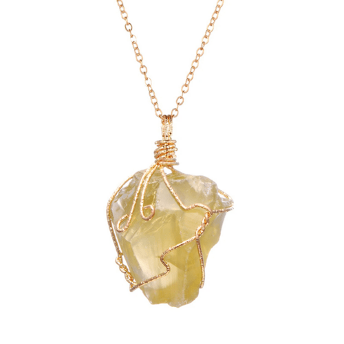 Natural Gemstone Necklace Chakra Stone Pendant Energy Healing Crystal - AMIR BAGS INDIA PRIVATE LIMITED