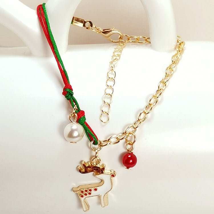 New Christmas Snowman Santa Claus Tree Snowflake Elk Bracelet Christmas Gift Charm Bracelet Chain Pendant For Women New Year Fashion Gift - AMIR BAGS INDIA PRIVATE LIMITED