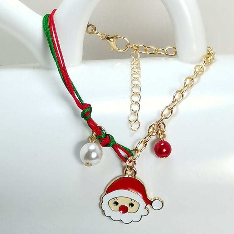 New Christmas Snowman Santa Claus Tree Snowflake Elk Bracelet Christmas Gift Charm Bracelet Chain Pendant For Women New Year Fashion Gift - AMIR BAGS INDIA PRIVATE LIMITED