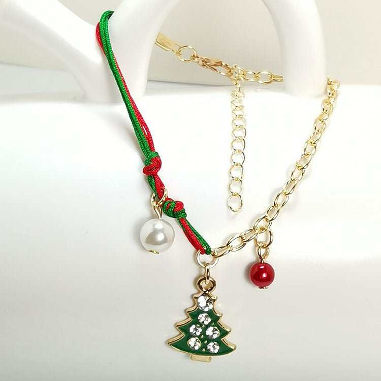 New Christmas Snowman Santa Claus Tree Snowflake Elk Bracelet Christmas Gift Charm Bracelet Chain Pendant For Women New Year Fashion Gift - AMIR BAGS INDIA PRIVATE LIMITED