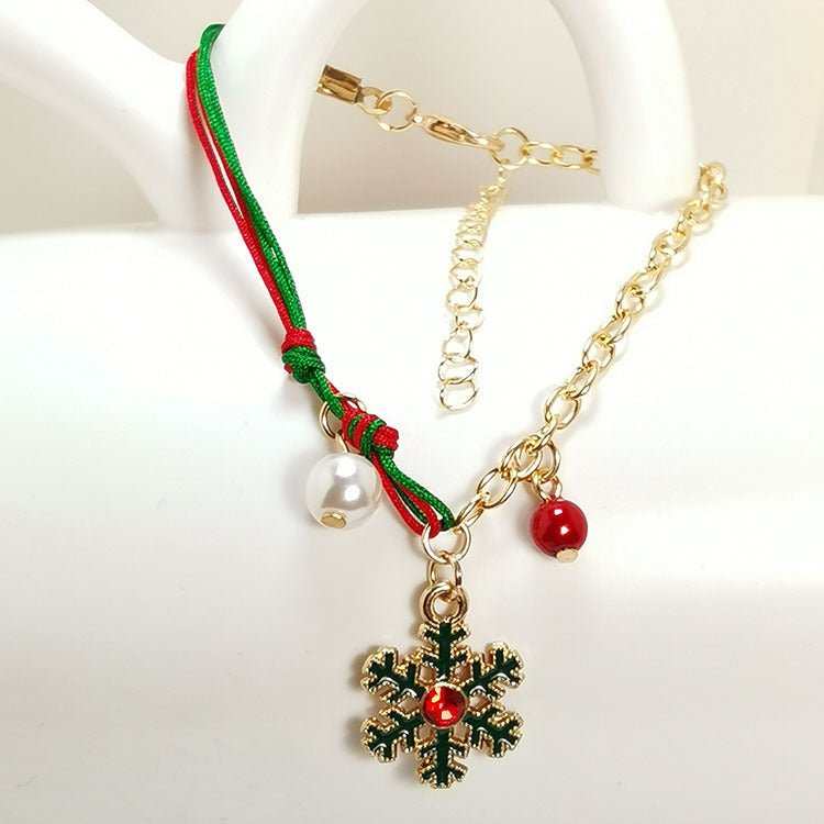 New Christmas Snowman Santa Claus Tree Snowflake Elk Bracelet Christmas Gift Charm Bracelet Chain Pendant For Women New Year Fashion Gift - AMIR BAGS INDIA PRIVATE LIMITED